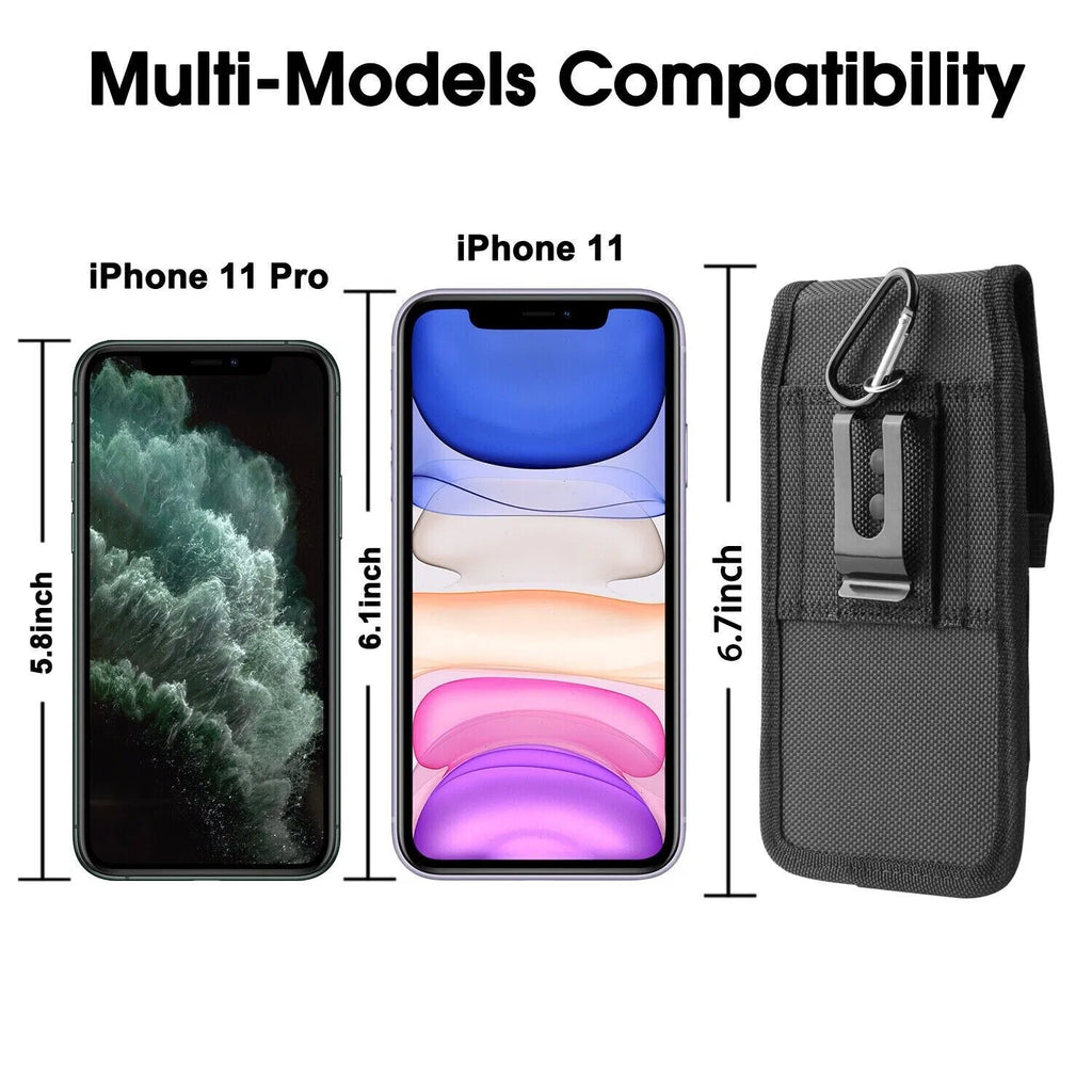 Vertical Shield Phone Holster | Nylon Belt Clip Case