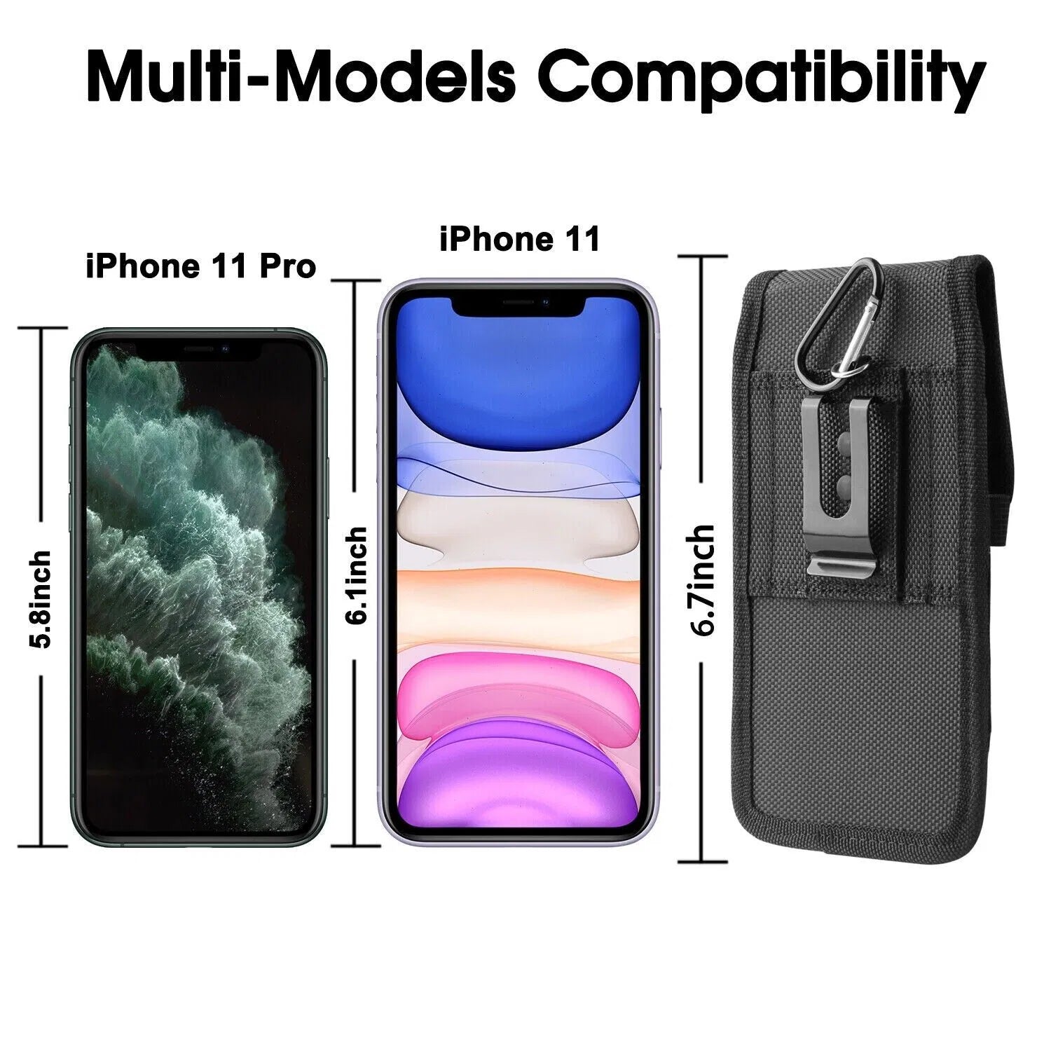 Vertical Shield Phone Holster | Nylon Belt Clip Case