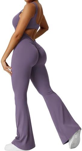 Sleeveless Flare Yoga Jumpsuit | Flared Activewear for Women