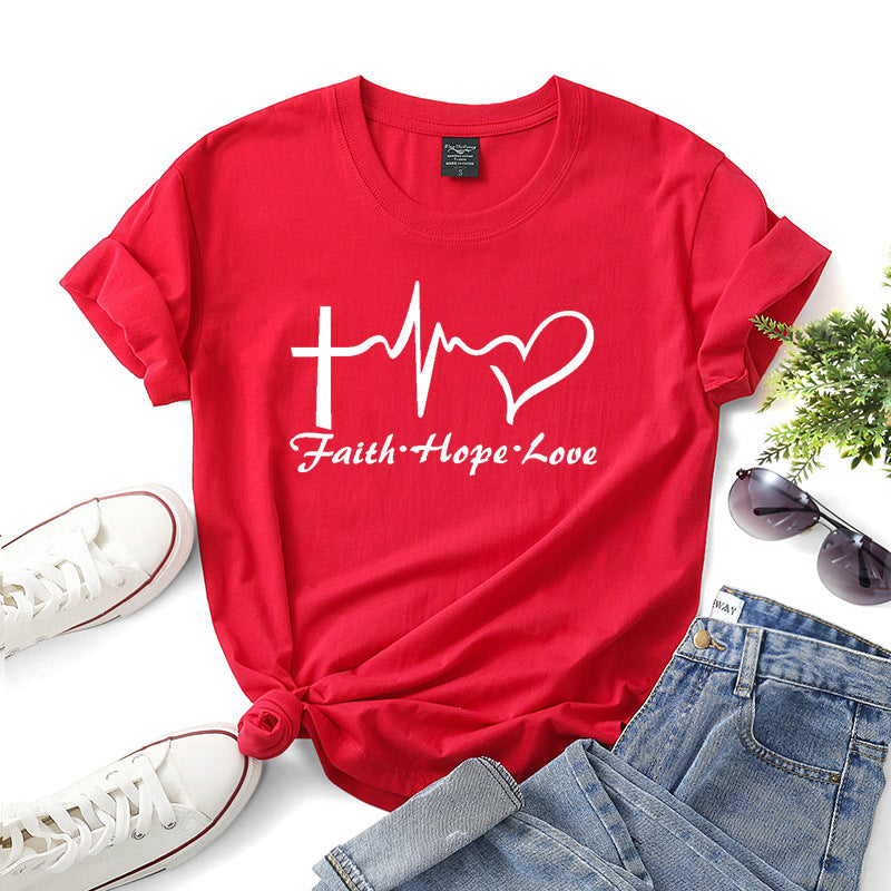 Two Hearts, One Faith — Matching Couple Tees