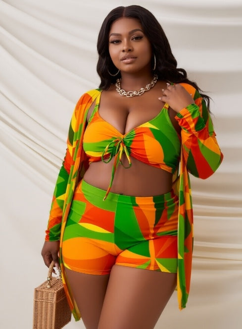 Colorblock Beach Swimsuit Set (S–XL)