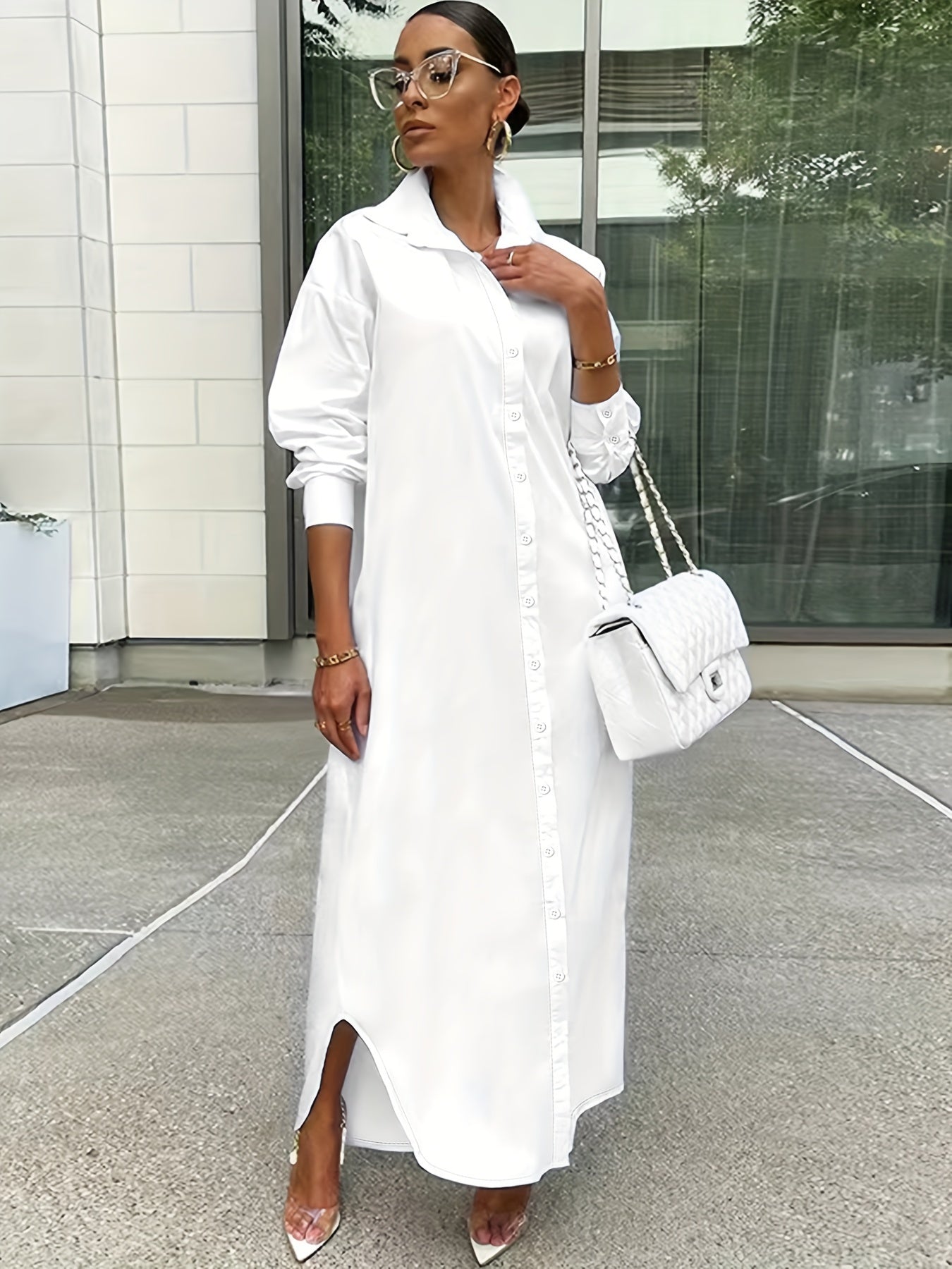 Women's Long-Sleeve Casual Shirt & Dress Multi-Wear