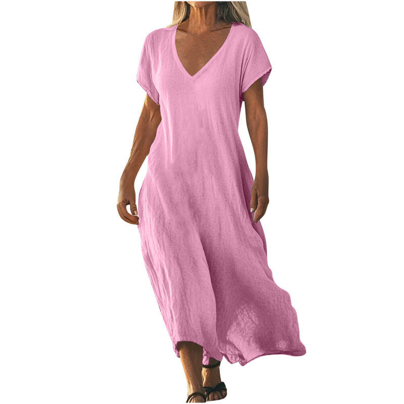 Breezy Ease Cotton Linen Maxi Dress