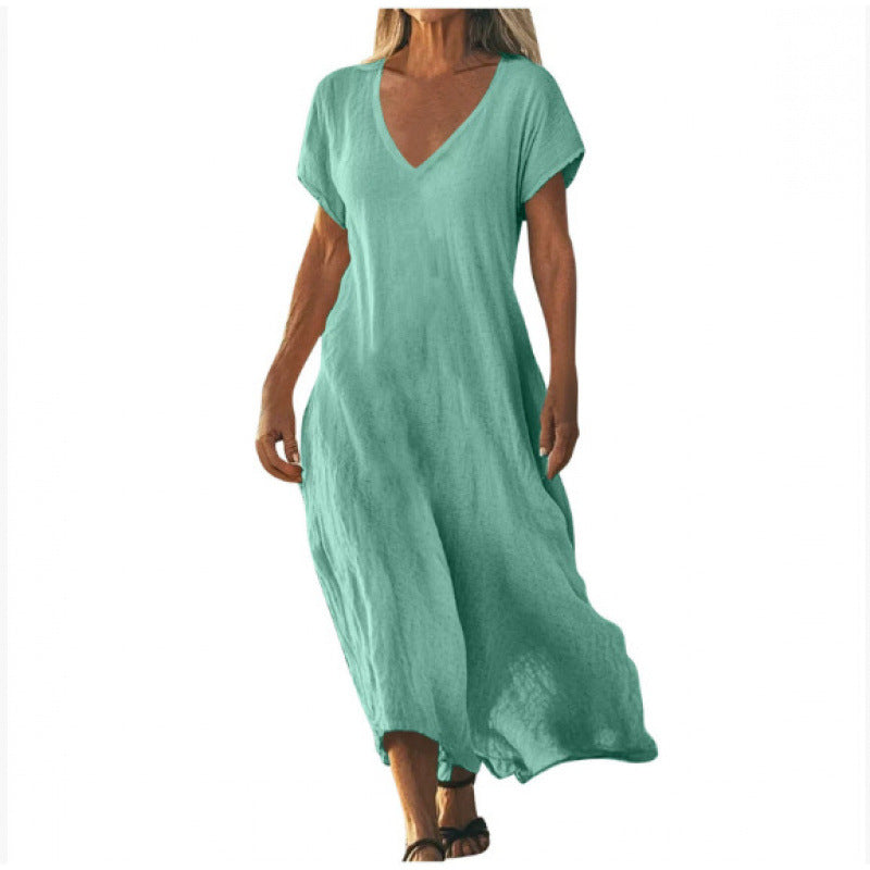Breezy Ease Cotton Linen Maxi Dress
