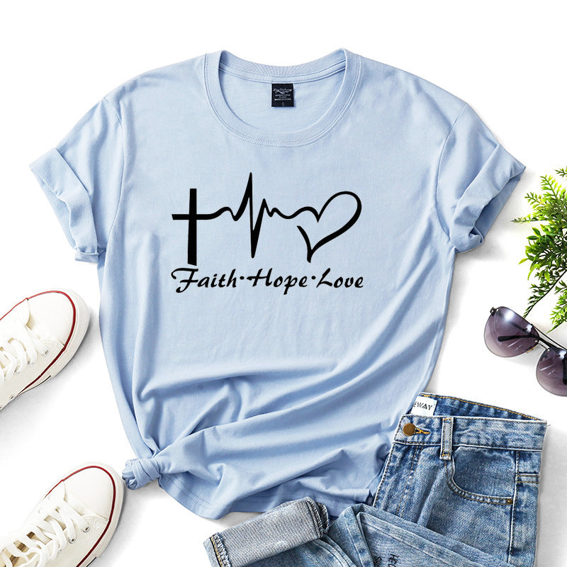 Two Hearts, One Faith — Matching Couple Tees