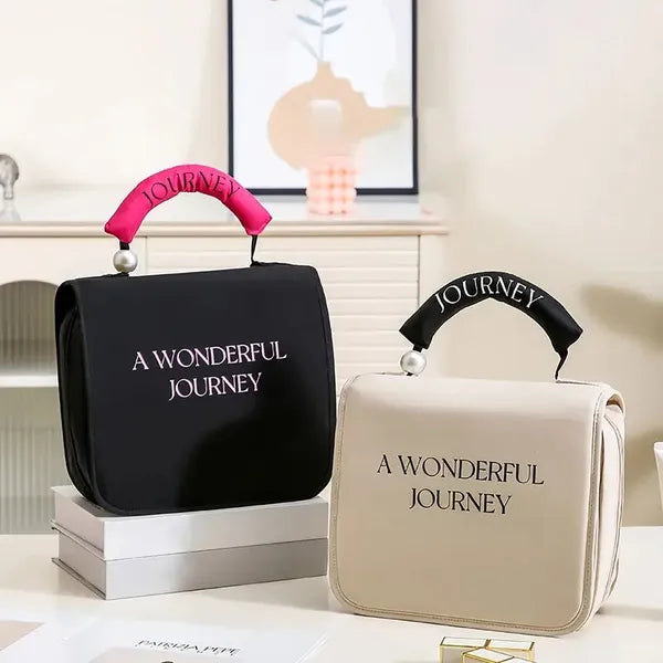 Pearl Travel Cosmetic Bag with Hanging Hook