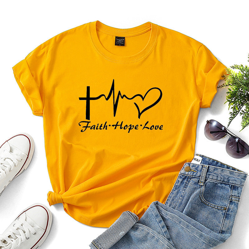 Two Hearts, One Faith — Matching Couple Tees