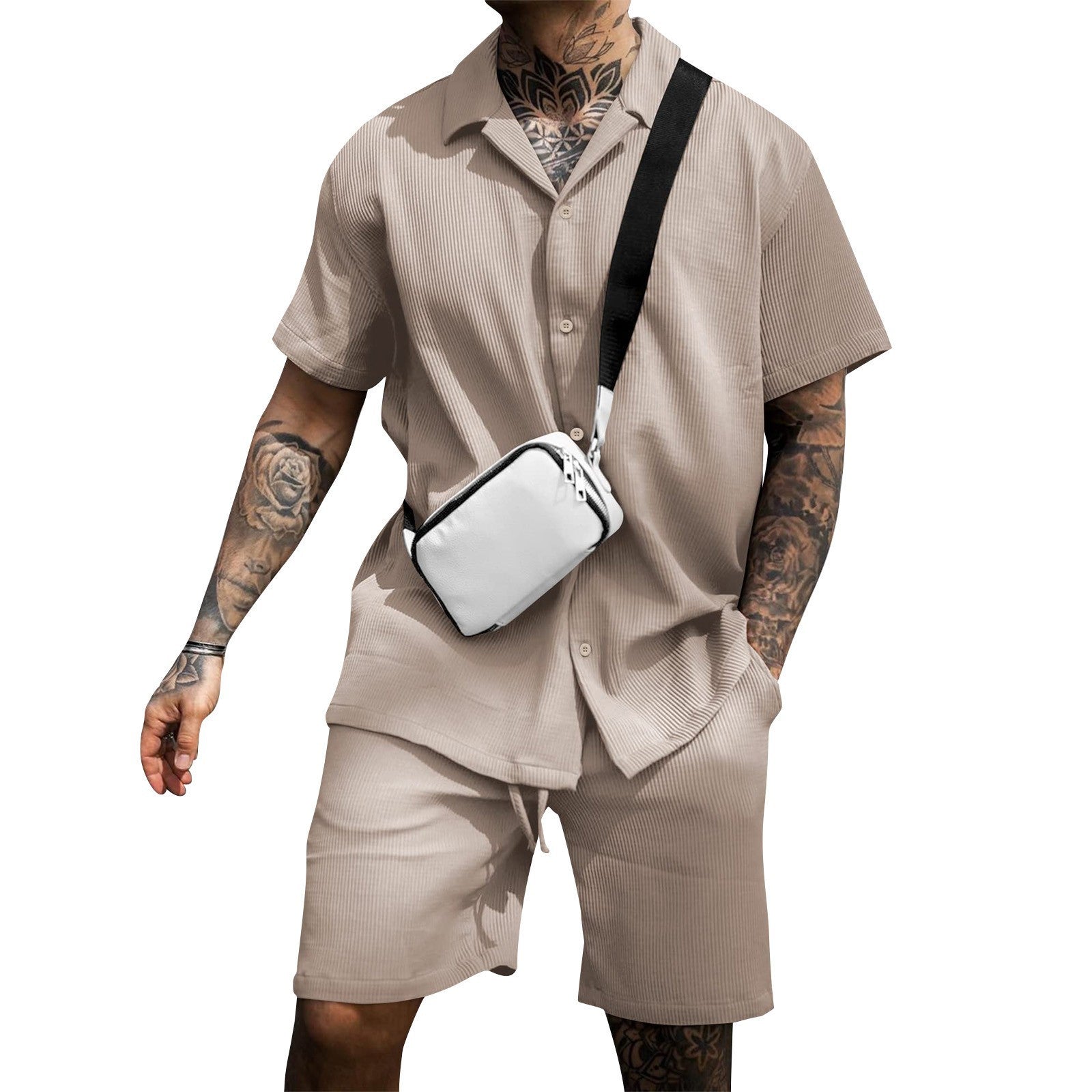 LeJean Coastal Polo Short Set | Men's Casual Matching Set
