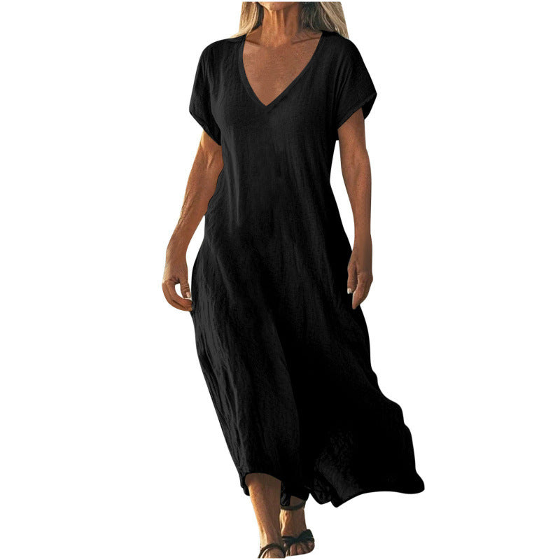 Breezy Ease Cotton Linen Maxi Dress