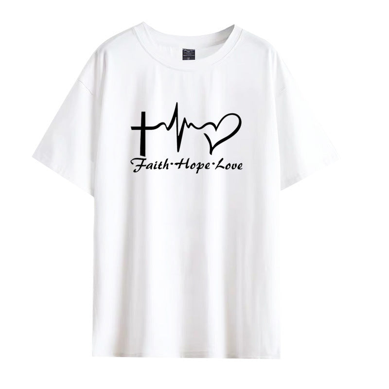 Two Hearts, One Faith — Matching Couple Tees