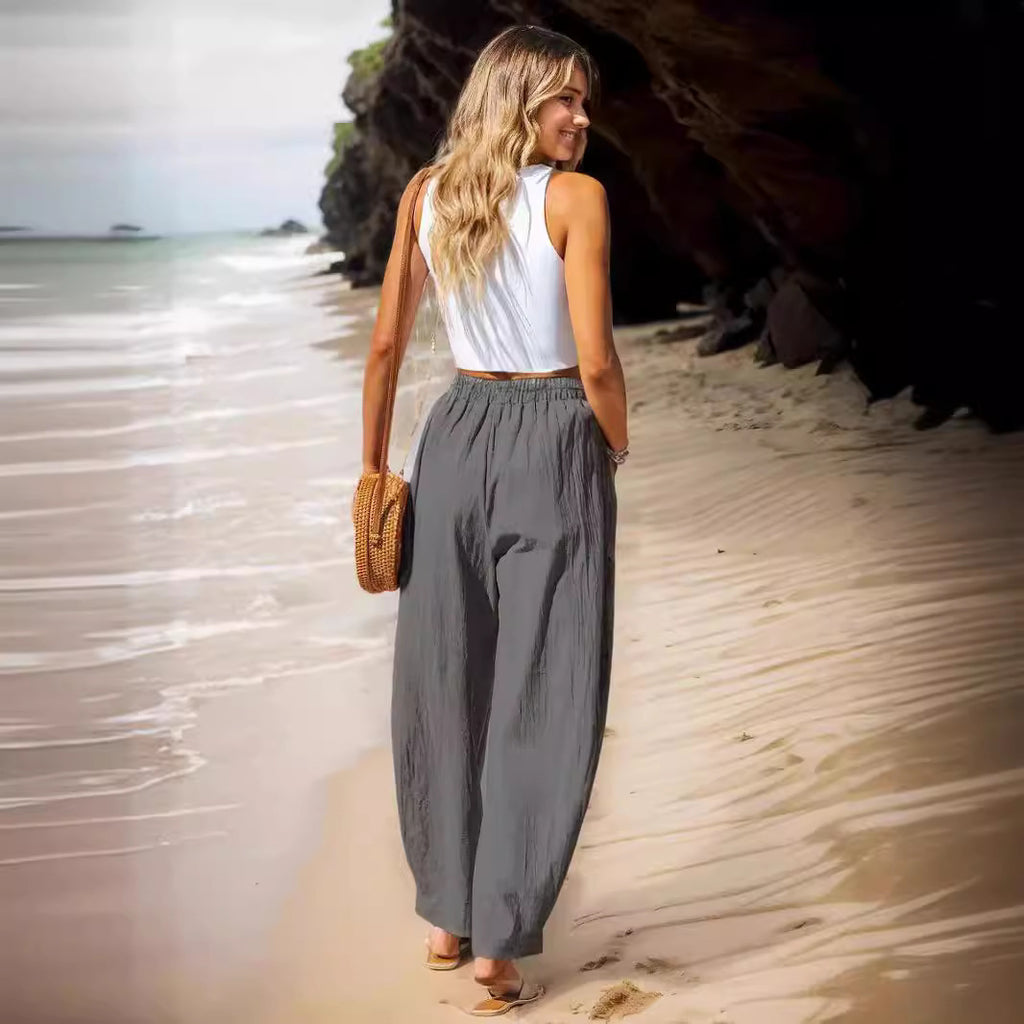 Breezy Linen Vacation Wide-Leg Pants