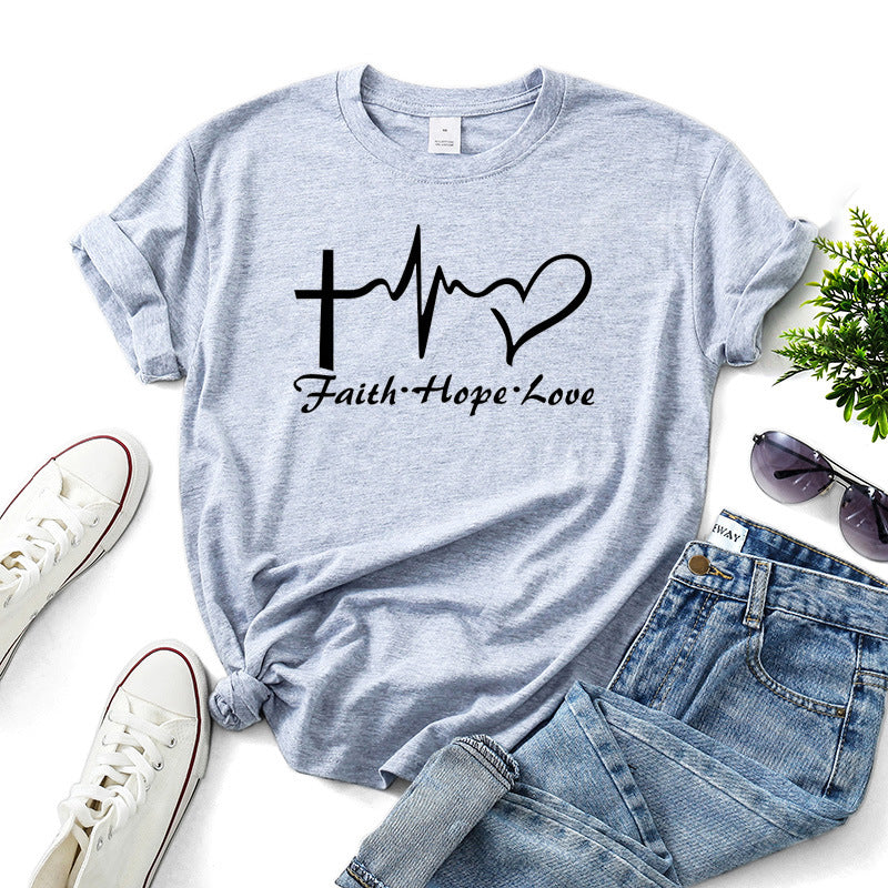 Two Hearts, One Faith — Matching Couple Tees