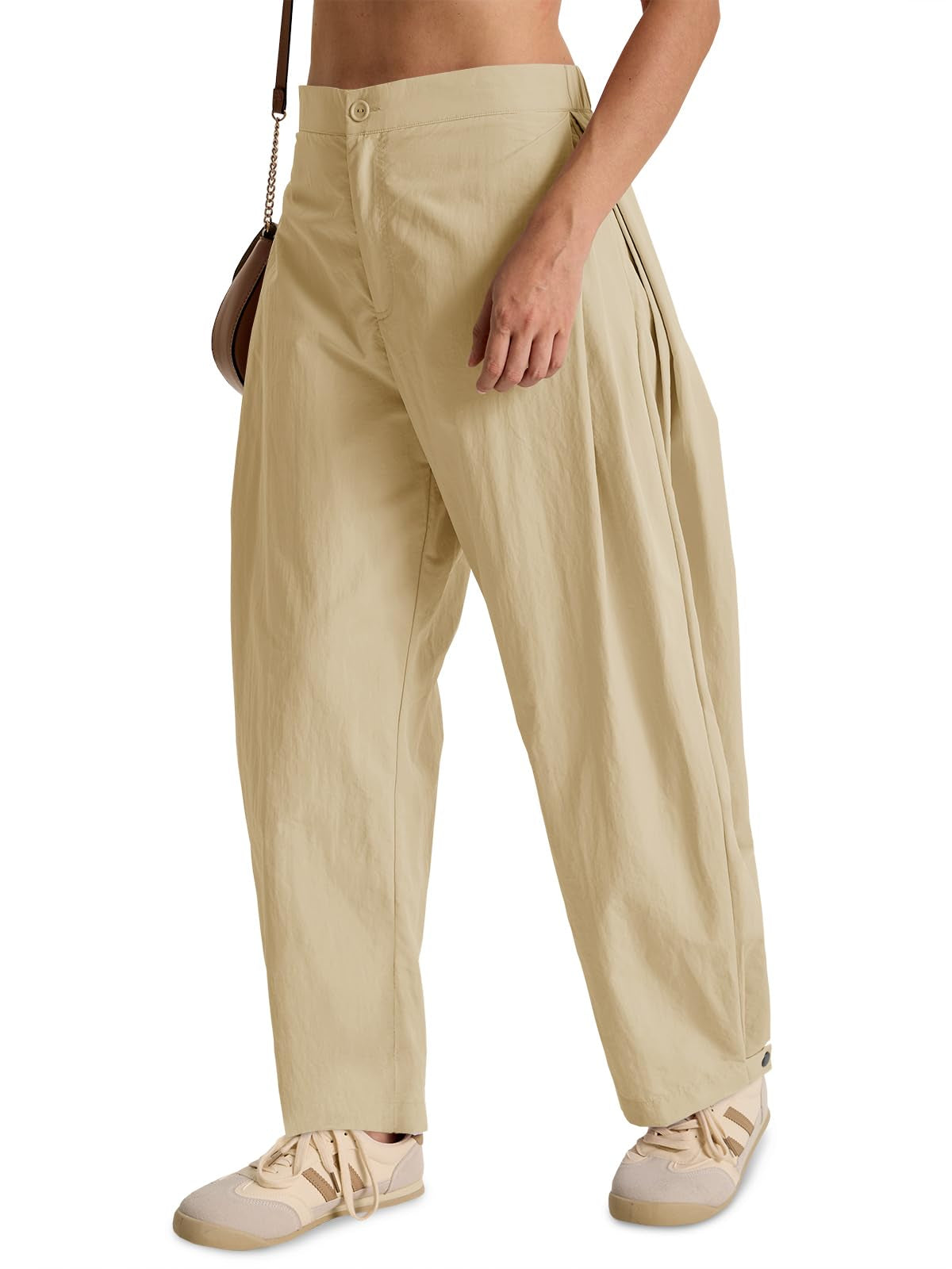 Women's Wide Leg Barrel Pants With Pockets
