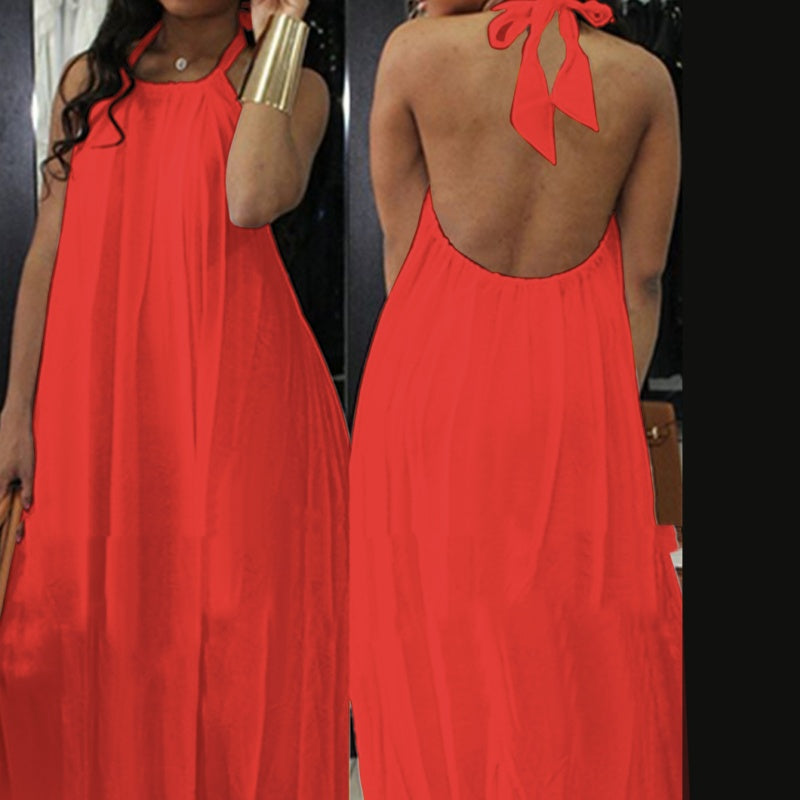 Sun Goddess Backless Maxi Dress