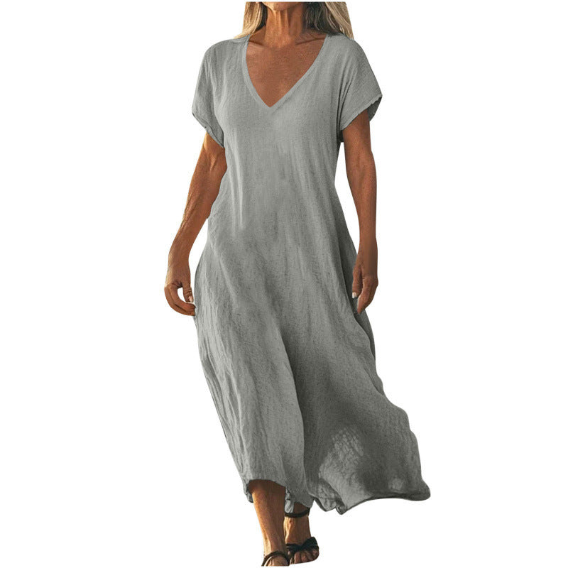 Breezy Ease Cotton Linen Maxi Dress