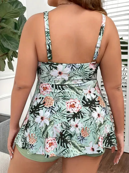 Curve-Flattering Plus Size Tankini Set