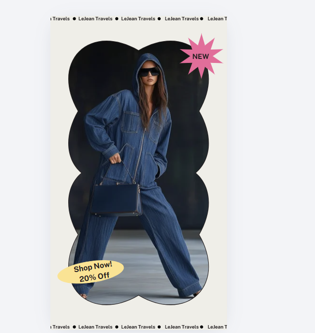 Hooded Denim Overall Jumpsuit | Women's Oversized Travel Set